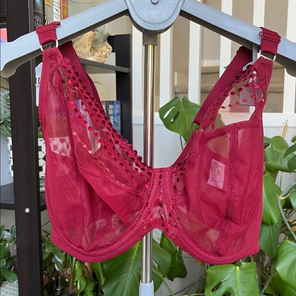 Elomi 🌿 Red Unlined Bra - Picture 1 of 3